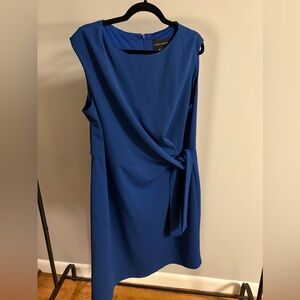 Donna Morgan Cobalt Blue Side-Tie Midi Dress